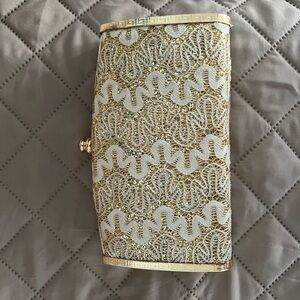 Elegant Gold and Cream Clutch